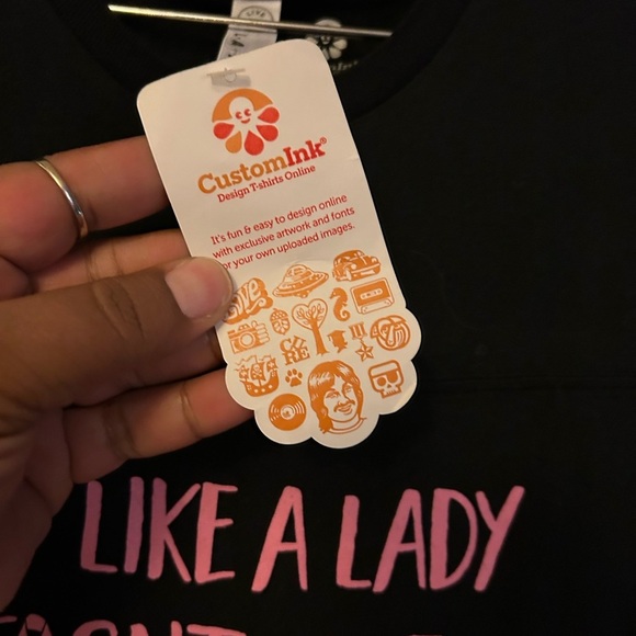 Breast Cancer Awareness t-shirt - black with white/pink graphic print NWT - Picture 2 of 8